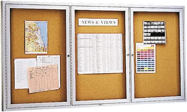 Quartet - 72" Wide x 36" High Open Cork Bulletin Board - Natural (Color) - Benchmark Tooling