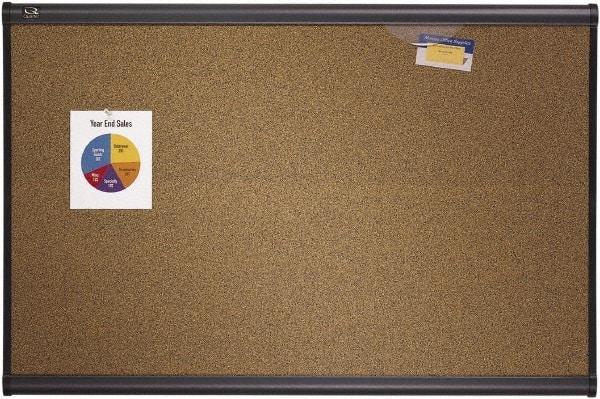 Quartet - 48" Wide x 36" High Open Cork Bulletin Board - Brown - Benchmark Tooling