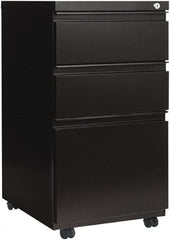 ALERA - 14-7/8" Wide x 28-1/4" High x 23-1/8" Deep, 3 Drawer Pedestal - Steel, Black - Benchmark Tooling