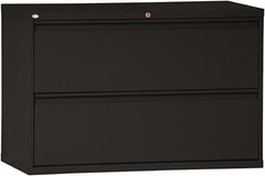 ALERA - 42" Wide x 28-3/8" High x 19-1/4" Deep, 2 Drawer Lateral File - Steel, Black - Benchmark Tooling