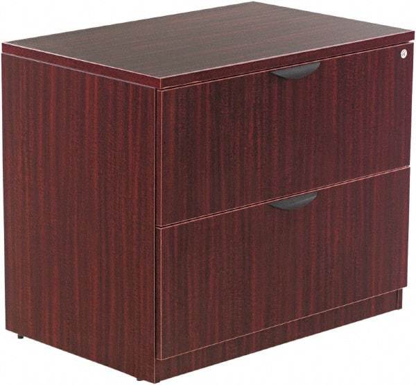 ALERA - 34" Wide x 29-1/2" High x 22-3/4" Deep, 2 Drawer Lateral File - Woodgrain Laminate, Mahogany - Benchmark Tooling