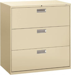 Hon - 42" Wide x 40-7/8" High x 19-1/4" Deep, 3 Drawer Lateral File - Steel, Putty - Benchmark Tooling