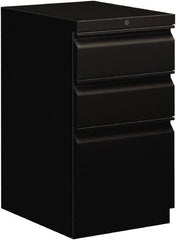 Hon - 15" Wide x 28" High x 19-7/8" Deep, 3 Drawer Pedestal - Steel, Black - Benchmark Tooling