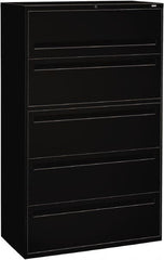 Hon - 42" Wide x 67" High x 19-1/4" Deep, 5 Drawer Roll-Out, Roll-Out Posting - Steel, Black - Benchmark Tooling