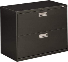 Hon - 36" Wide x 28-3/8" High x 19-1/4" Deep, 2 Drawer Lateral File - Steel, Charcoal - Benchmark Tooling