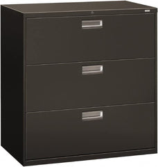 Hon - 42" Wide x 40-7/8" High x 19-1/4" Deep, 3 Drawer Lateral File - Steel, Charcoal - Benchmark Tooling