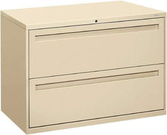 Hon - 42" Wide x 28-3/8" High x 19-1/4" Deep, 2 Drawer Lateral File - Steel, Putty - Benchmark Tooling