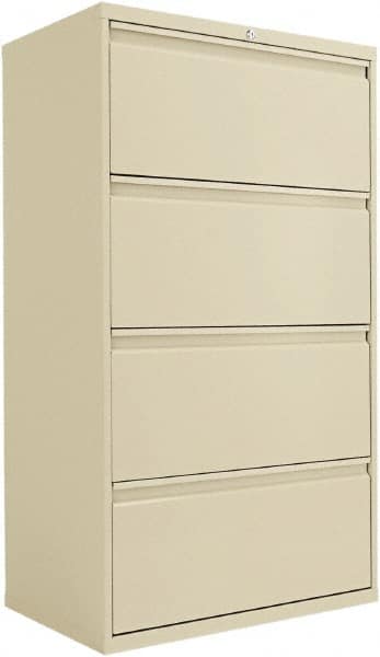 ALERA - 30" Wide x 53-1/4" High x 19-1/4" Deep, 4 Drawer Lateral File - Steel, Putty - Benchmark Tooling