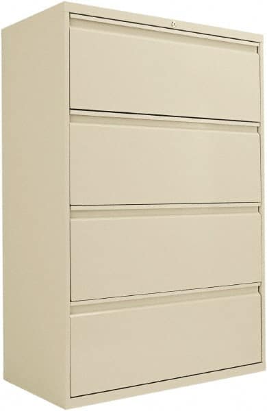 ALERA - 36" Wide x 53-1/4" High x 19-1/4" Deep, 4 Drawer Lateral File - Steel, Putty - Benchmark Tooling