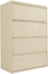 ALERA - 36" Wide x 53-1/4" High x 19-1/4" Deep, 4 Drawer Lateral File - Steel, Putty - Benchmark Tooling