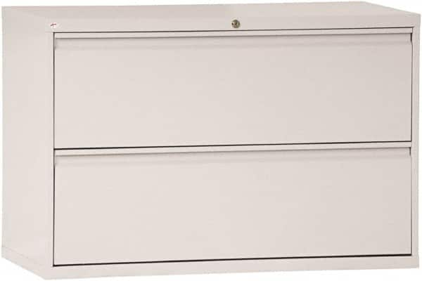 ALERA - 42" Wide x 28-3/8" High x 19-1/4" Deep, 2 Drawer Lateral File - Steel, Light Gray - Benchmark Tooling