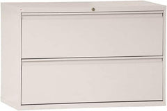 ALERA - 42" Wide x 28-3/8" High x 19-1/4" Deep, 2 Drawer Lateral File - Steel, Light Gray - Benchmark Tooling