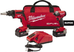 Milwaukee Tool - 18 Volt Cordless Tool Combination Kit - Includes Screwgun & Impact Driver, Lithium-Ion Battery Included - Benchmark Tooling