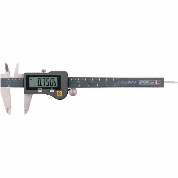 Fowler - 0 to 6" Range, 0.01mm Resolution, IP67 Electronic Caliper - Benchmark Tooling