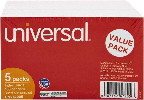 UNIVERSAL - 500 Index Cards - 3 x 5" - Benchmark Tooling