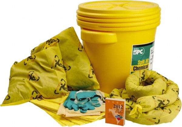 Brady SPC Sorbents - 16 Gal Capacity Chemical Spill Kit - 20 Gal Polyethylene Drum - Benchmark Tooling