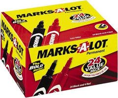 Marks-A-Lot - Red & Black Permanent Marker - Chisel Tip, AP Nontoxic Ink - Benchmark Tooling