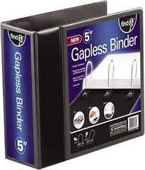 Find-It - 1,050 Sheet Capacity, 11 x 8-1/2", View Ring Binder - Vinyl, Black - Benchmark Tooling