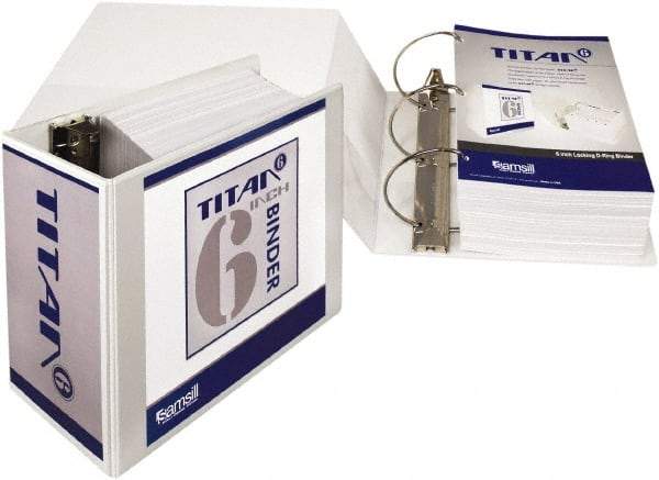 Samsill - 1,250 Sheet Capacity, 11 x 8-1/2", View Ring Binder - Polypropylene Covered Chipboard, White - Benchmark Tooling