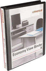 UNIVERSAL - 175 Sheet Capacity, 11 x 8-1/2", View Ring Binder - Polypropylene, Black - Benchmark Tooling