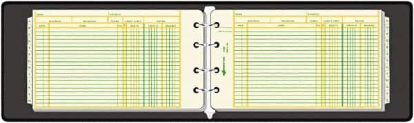 National Brand - 100 Sheet Capacity, 8-1/2 x 5", 4 Ring - Polypropylene, Black - Benchmark Tooling