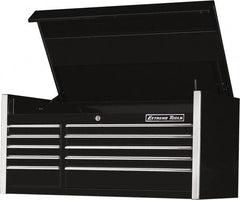 EXTREME TOOLS - 10 Drawer Top Tool Chest - 55" Wide x 30" Deep x 26-3/8" High, Steel, Black - Benchmark Tooling