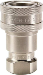 Parker - 3/4-16 SAE ORB 316 Stainless Steel Hydraulic Hose Female Straight Thread Coupler - 1,500 psi, 6 GPM, Series 60 - Benchmark Tooling