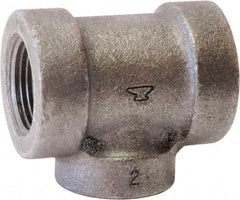 Made in USA - Size 1-1/2 x 3/4 x 1-1/2", Class 125, Cast Iron Black Pipe Reducing Tee - 175 psi, FPT End Connection - Benchmark Tooling