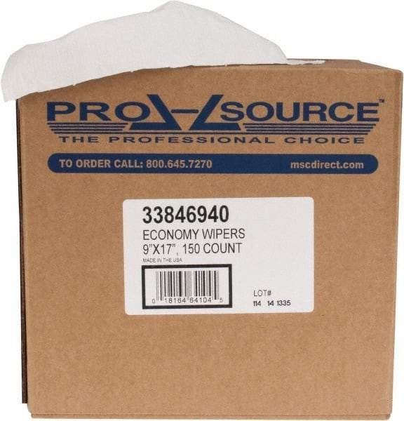 PRO-SOURCE - Dry General Purpose Wipes - Pop-Up, 17" x 9" Sheet Size, White - Benchmark Tooling