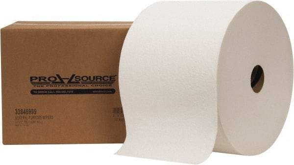 PRO-SOURCE - Dry General Purpose Wipes - Jumbo Roll, 12" x 11" Sheet Size, White - Benchmark Tooling