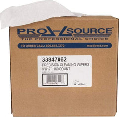 PRO-SOURCE - Dry Shop Towel/Industrial Wipes - Pop-Up, 17" x 9" Sheet Size, White - Benchmark Tooling