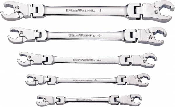 Armstrong - 5 Piece, 1/4 to 7/8" Flare Nut Wrench Set - Benchmark Tooling