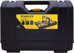 Stanley - 15 Compartment 1 Tray Tool Organizer - 9" Wide x 18-7/8" Deep x 12" High, Plastic, Black/Yellow - Benchmark Tooling