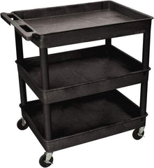 Luxor - 300 Lb Capacity, 24" Wide x 18" Long x 38" High Shelf Cart - 3 Shelf, Plastic - Benchmark Tooling