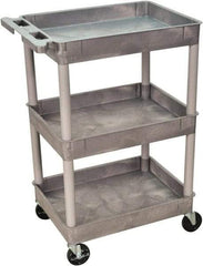 Luxor - 300 Lb Capacity, 24" Wide x 18" Long x 38" High Shelf Cart - 3 Shelf, Plastic - Benchmark Tooling