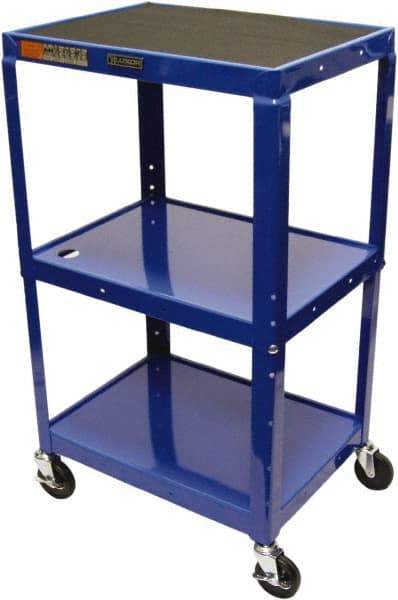 Luxor - 300 Lb Capacity, 24" Wide x 18" Long x 42" High Standard Utility Cart - 3 Shelf, Steel - Benchmark Tooling