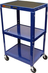 Luxor - 300 Lb Capacity, 24" Wide x 18" Long x 42" High Standard Utility Cart - 3 Shelf, Steel - Benchmark Tooling