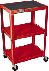Luxor - 300 Lb Capacity, 24" Wide x 18" Long x 42" High Standard Utility Cart - 3 Shelf, Steel - Benchmark Tooling