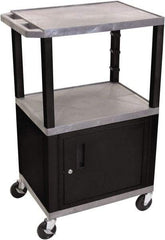 Luxor - 300 Lb Capacity, 24" Wide x 18" Long x 42" High Standard Utility Cart - 3 Shelf, Plastic - Benchmark Tooling