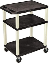Luxor - 300 Lb Capacity, 24" Wide x 18" Long x 34" High Standard Utility Cart - 3 Shelf, Plastic - Benchmark Tooling