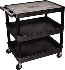 Luxor - 300 Lb Capacity, 24" Wide x 18" Long x 36" High Shelf Cart - 3 Shelf, Plastic - Benchmark Tooling