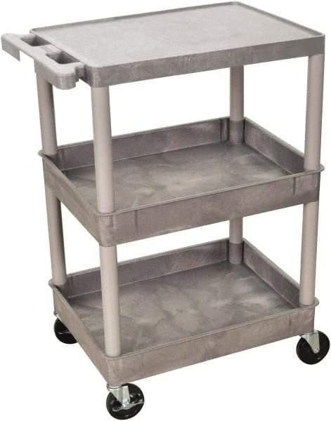 Luxor - 300 Lb Capacity, 24" Wide x 18" Long x 36" High Shelf Cart - 3 Shelf, Plastic - Benchmark Tooling