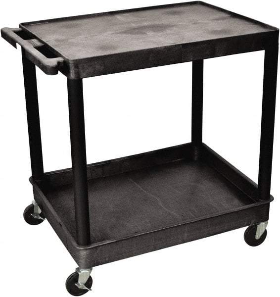 Luxor - 300 Lb Capacity, 24" Wide x 32" Long x 35" High Shelf Cart - 2 Shelf, Plastic - Benchmark Tooling