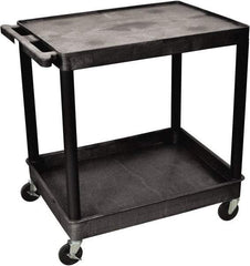 Luxor - 300 Lb Capacity, 24" Wide x 32" Long x 35" High Shelf Cart - 2 Shelf, Plastic - Benchmark Tooling