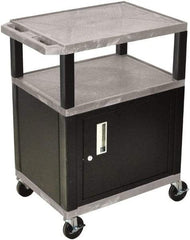 Luxor - 300 Lb Capacity, 24" Wide x 18" Long x 34" High Standard Utility Cart - 3 Shelf, Plastic - Benchmark Tooling