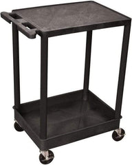 Luxor - 300 Lb Capacity, 24" Wide x 18" Long x 35" High Shelf Cart - 2 Shelf, Plastic - Benchmark Tooling