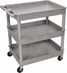 Luxor - 300 Lb Capacity, 24" Wide x 18" Long x 38" High Shelf Cart - 3 Shelf, Plastic - Benchmark Tooling