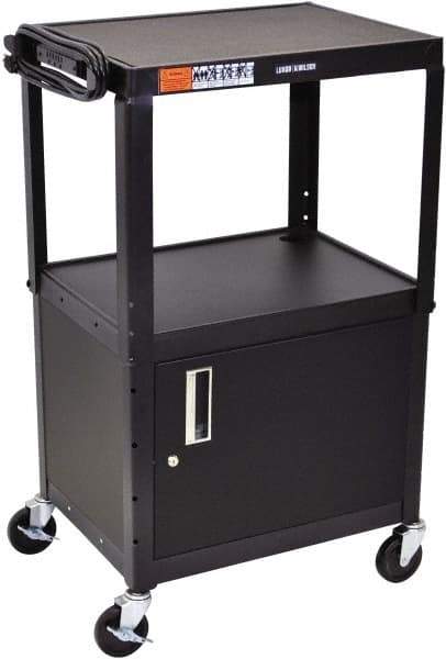 Luxor - 300 Lb Capacity, 24" Wide x 18" Long x 42" High Standard Utility Cart - 3 Shelf, Steel - Benchmark Tooling