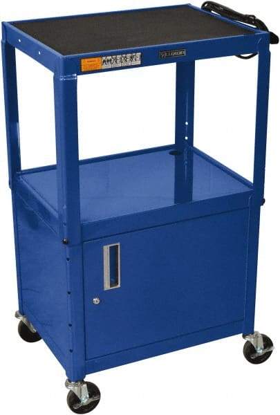 Luxor - 300 Lb Capacity, 24" Wide x 18" Long x 42" High Standard Utility Cart - 3 Shelf, Steel - Benchmark Tooling