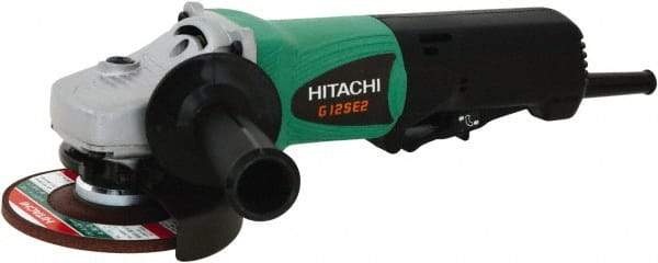 Hitachi - 4-1/2" Wheel Diam, 10,000 RPM, Corded Angle & Disc Grinder - 5/8-11 Spindle, 120 Volts, 9.5 Amps - Benchmark Tooling